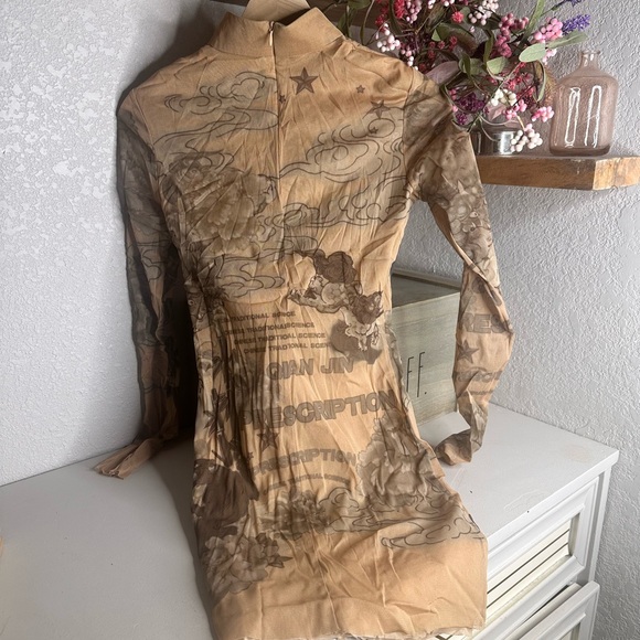 Mukzin Thousand Golden Prescriptions Mesh Dress • NYFW • M - Picture 4 of 4